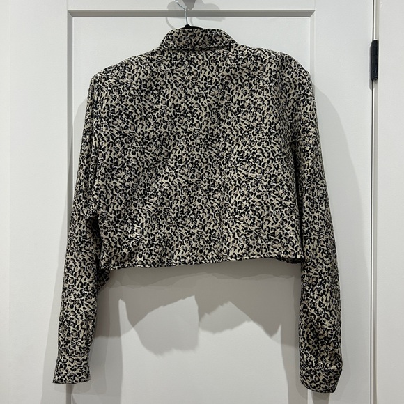 Vintage cropped leopard print top size M - Picture 2 of 3